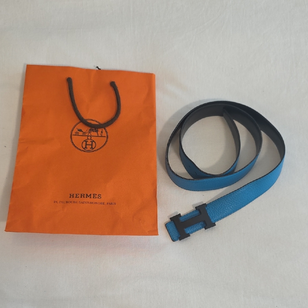 Hermes 100 32mm Blue Black H Belt